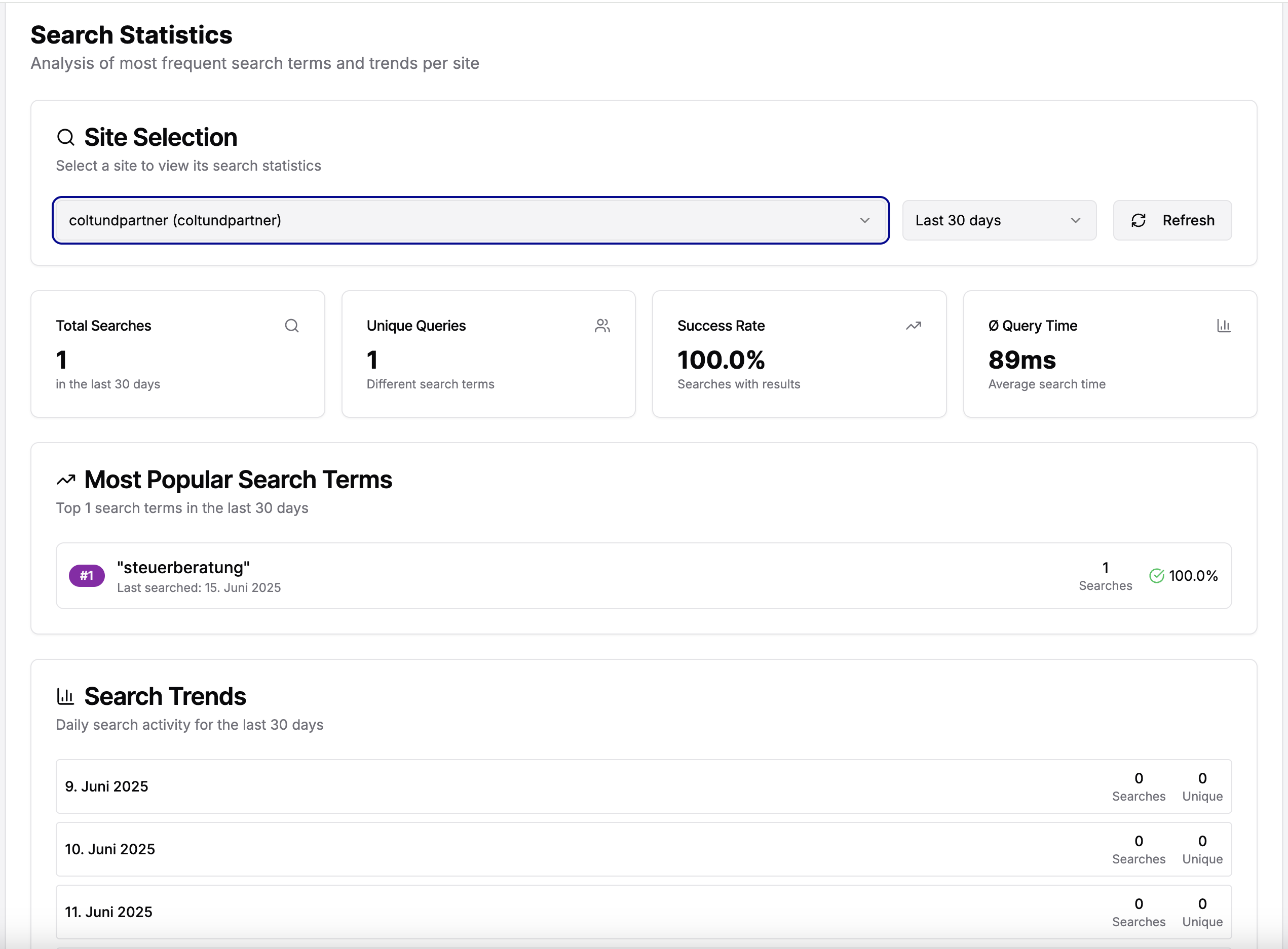 Search Statistics